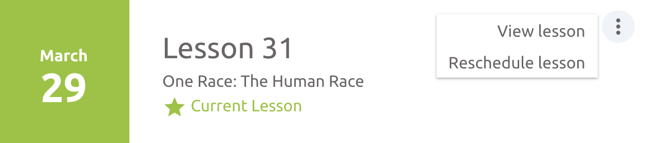 Reschedule a lesson option