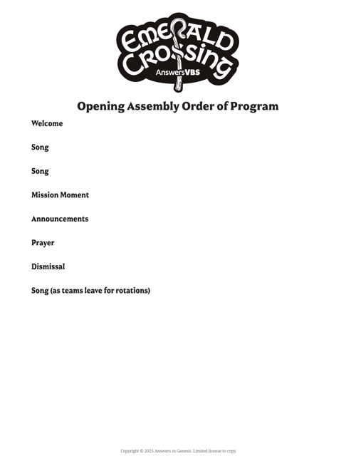 Assembly Order of Program