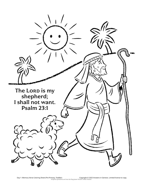 Memory Verse Coloring Sheets: Pre-Primary and Toddler (KJV)