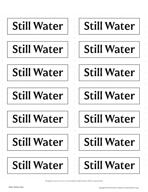 Still Water Labels