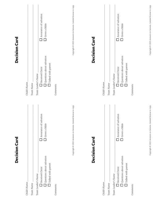 Decision Card