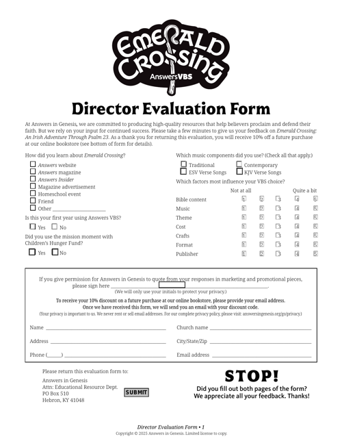 Director Evaluation (Submit By Email)