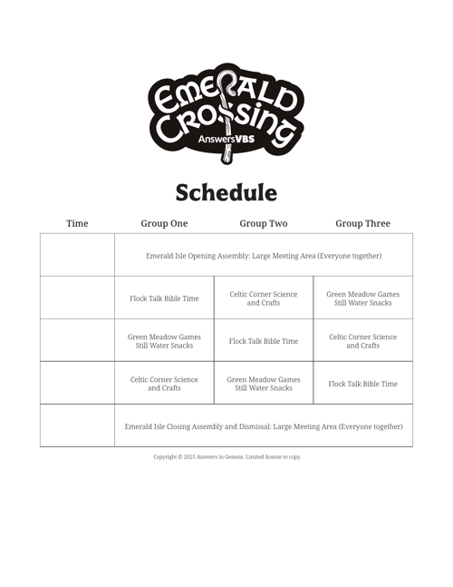 Schedule
