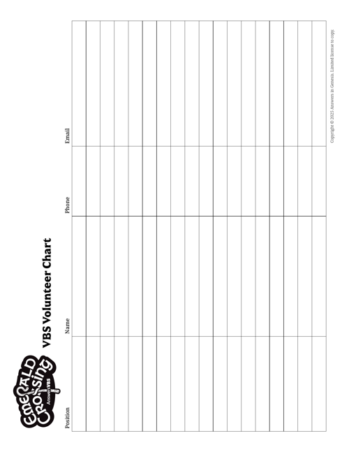 VBS Crew Chart