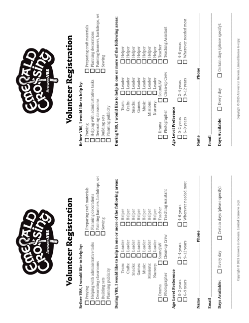 Registration Form: Volunteer