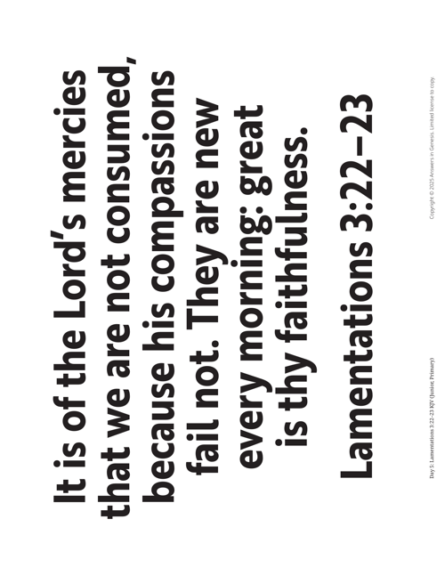 Day 5 Lamentations 3 verses (KJV)