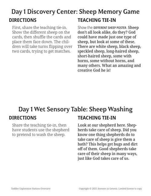 Exploration Stations Overview (Toddler)