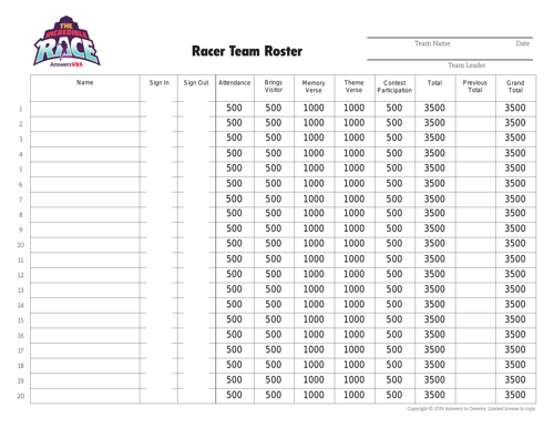 Team Roster