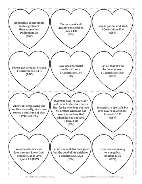 Day 5 Hidden Hearts Esv