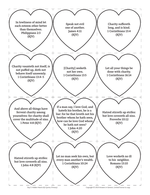 Day 5 Hidden Hearts Kjv