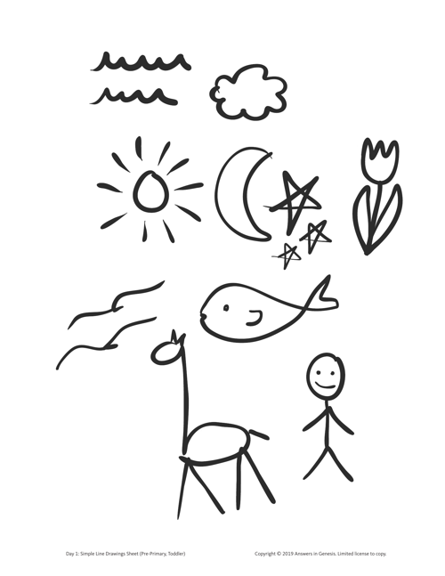 Day 1 Simple Line Drawings Sheet
