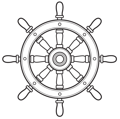 Ship Wheel BW