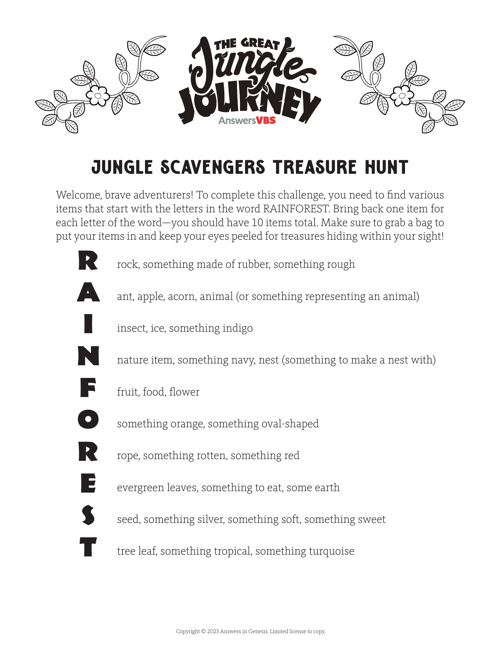 Rainforest Scavengers Treasure Hunt