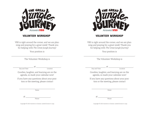 Workshop Invitation Volunteer