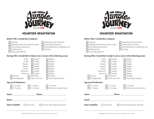 Registration Form Volunteer