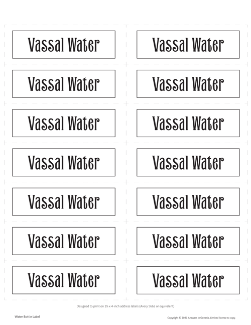 Water Labels