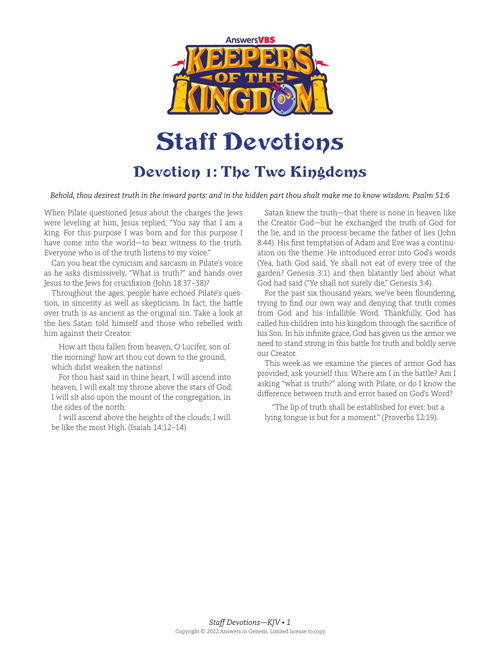 Staff Devotions KJV