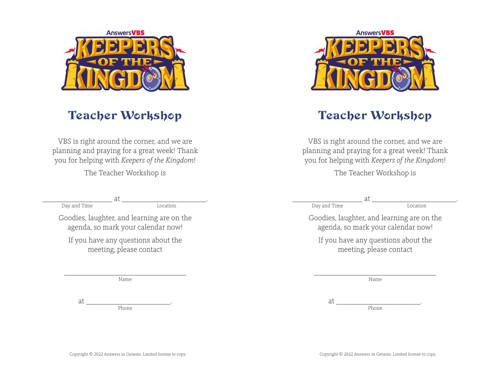 Workshop Invitation Teacher