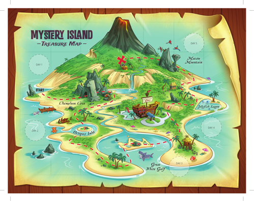 Mystery Island Map with Stickers