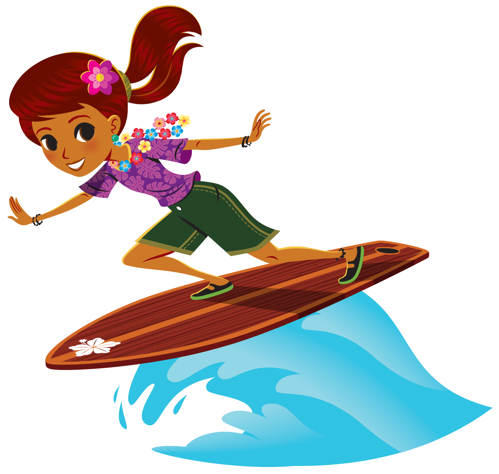 Girl on Surfboard