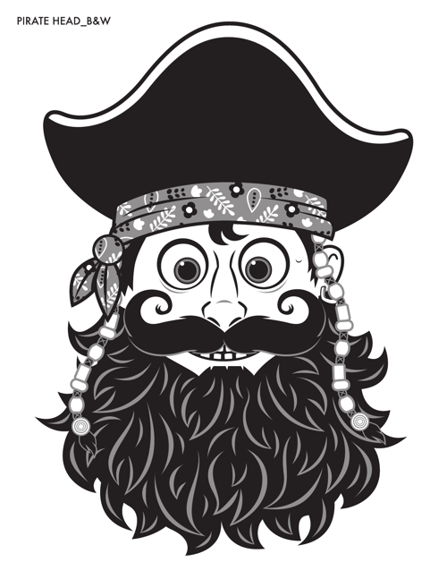 Pirate Head Bw