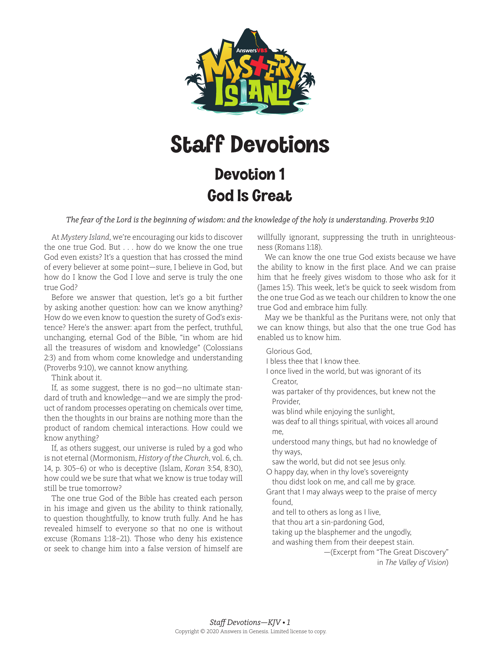 Staff Devotions Kjv