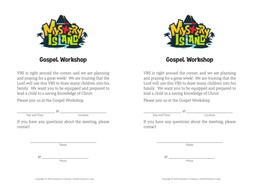 Workshop Invitation Gospel