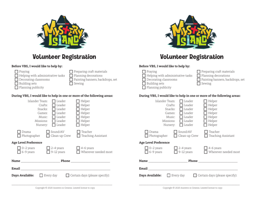 Registration Form Volunteer