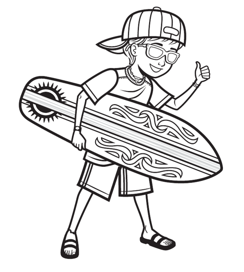 Boy With Surfboard