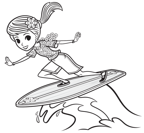 Girl On Surfboard