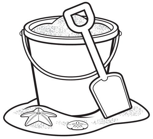 Plastic Bucket And Shovel With Sand