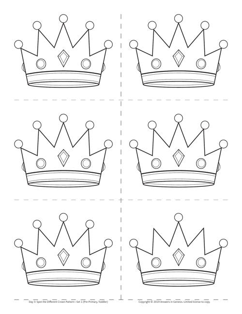 Day Three, Spot the Different Crown Pattern