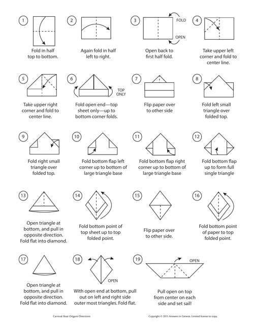 Origami Boat Pattern