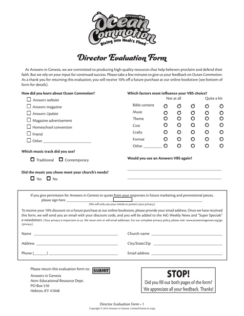 Directors Evaluation Submit By Email