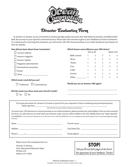 Directors Evaluation