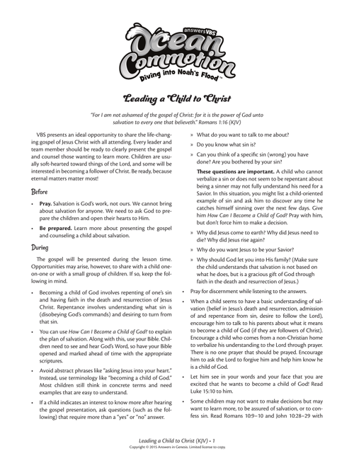 Leading A Child To Christ Kjv