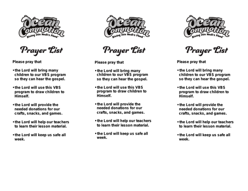 Prayer List