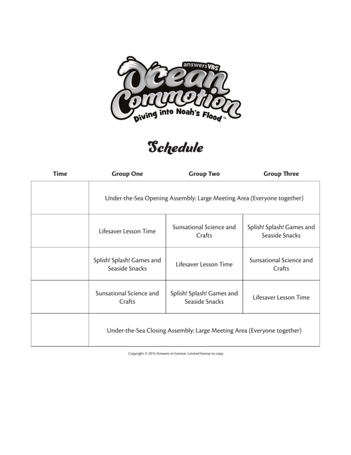 Schedule