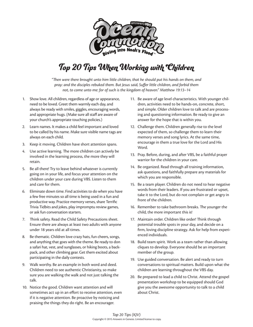 Top 20 Tips For Working With Children Kjv