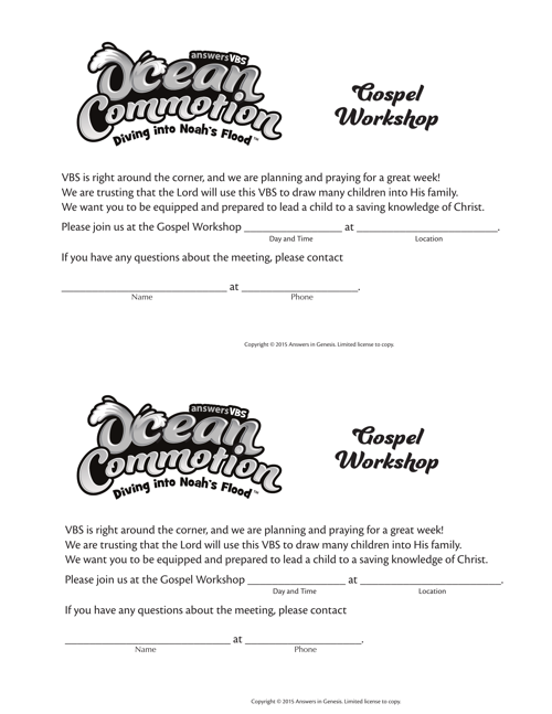 Workshop Invitation Gospel