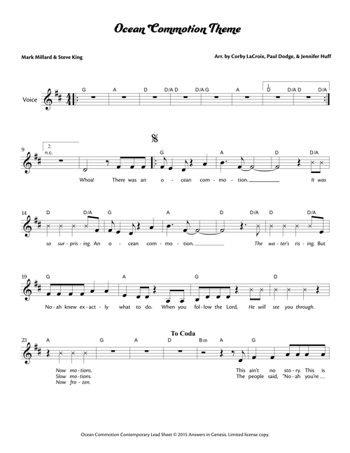 Ocean Commotion Lead Sheet