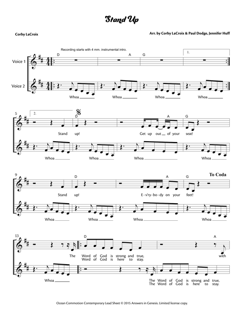 Stand Up Lead Sheet
