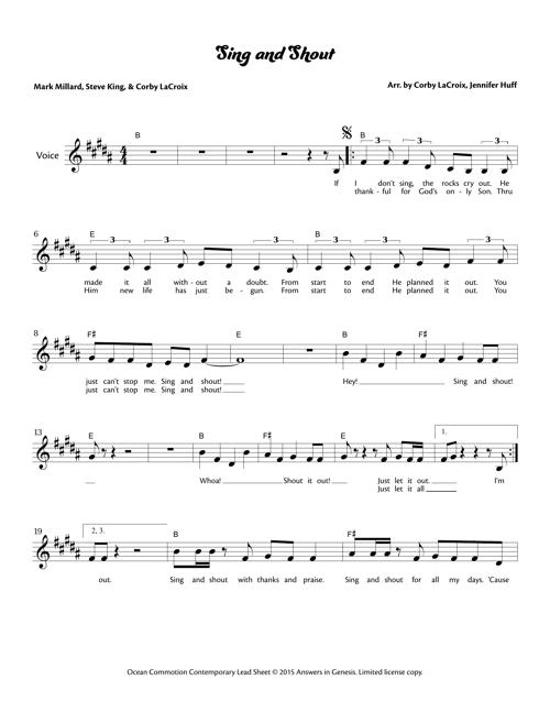 Sing and Shout Lead Sheet