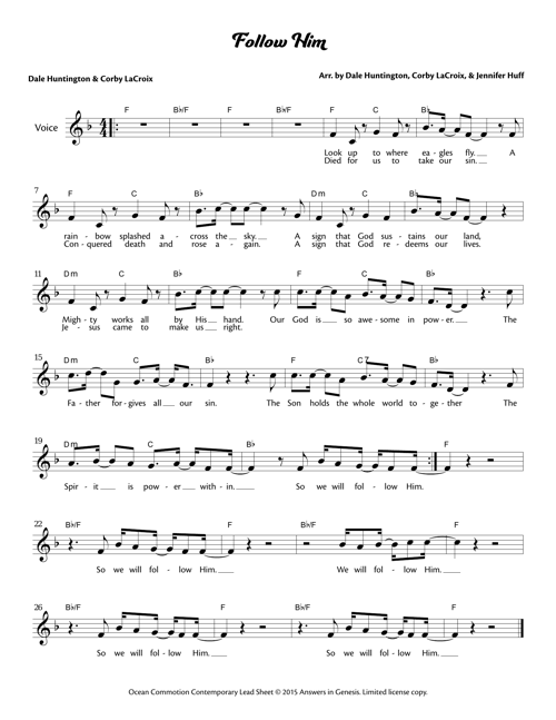 Follow Him Lead Sheet