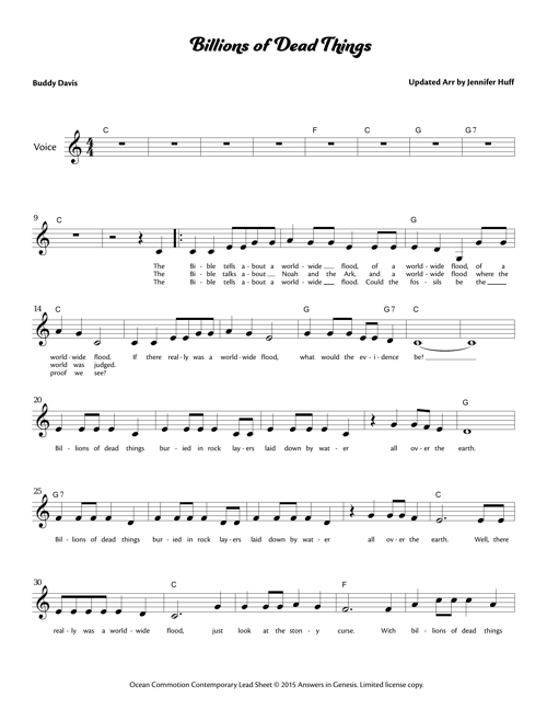 Billions of Dead Things Lead Sheet