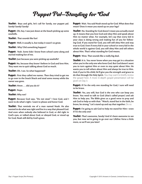 Pre Primary Puppet Scripts