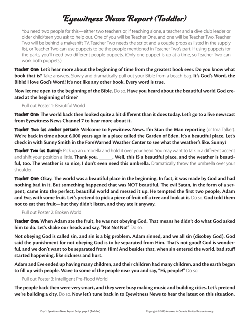 Day 1 Eyewitness News Report Script