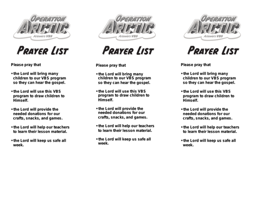 Prayer List