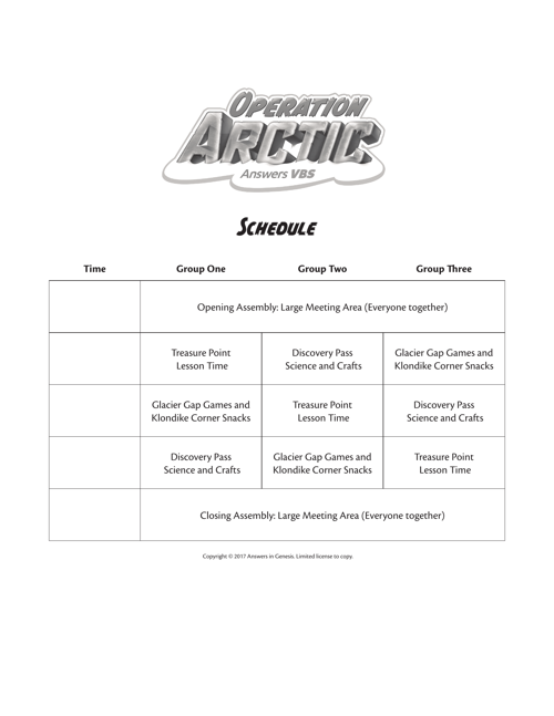 Schedule