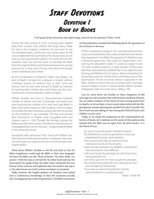 Staff Devotions Kjv